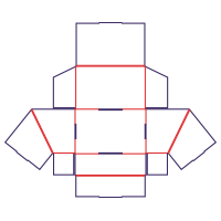 Šikmá krabička podnos - rozkrój