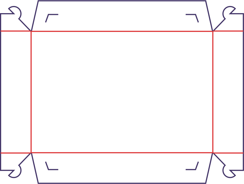 Krabice tácek - rozkrój