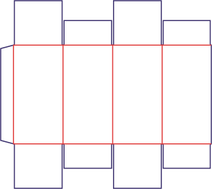 Krabice čtyři klopy - rozkrój